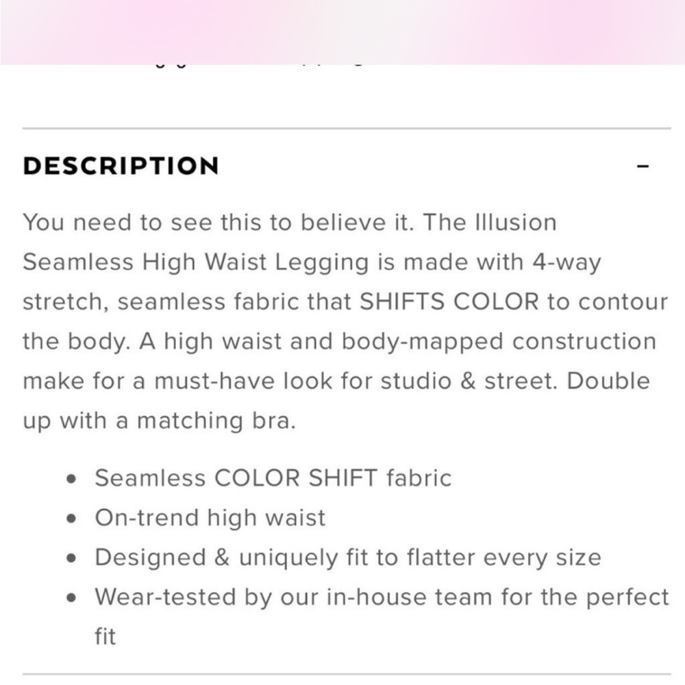 Alo Yoga Pink Illusion Seamless High Waist  in electric violet and acid lime - Picture 6 of 6